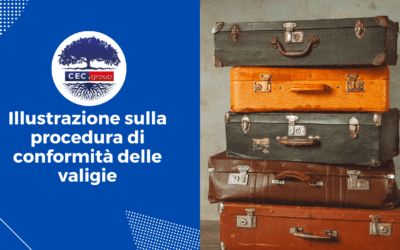 Illustrazione sulla procedura di conformità delle valigie